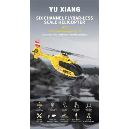 YU XIANG F06 1/36 Scale EC-135 6CH Direct Drive Brushless RC Helicopter RTF Optical Flow