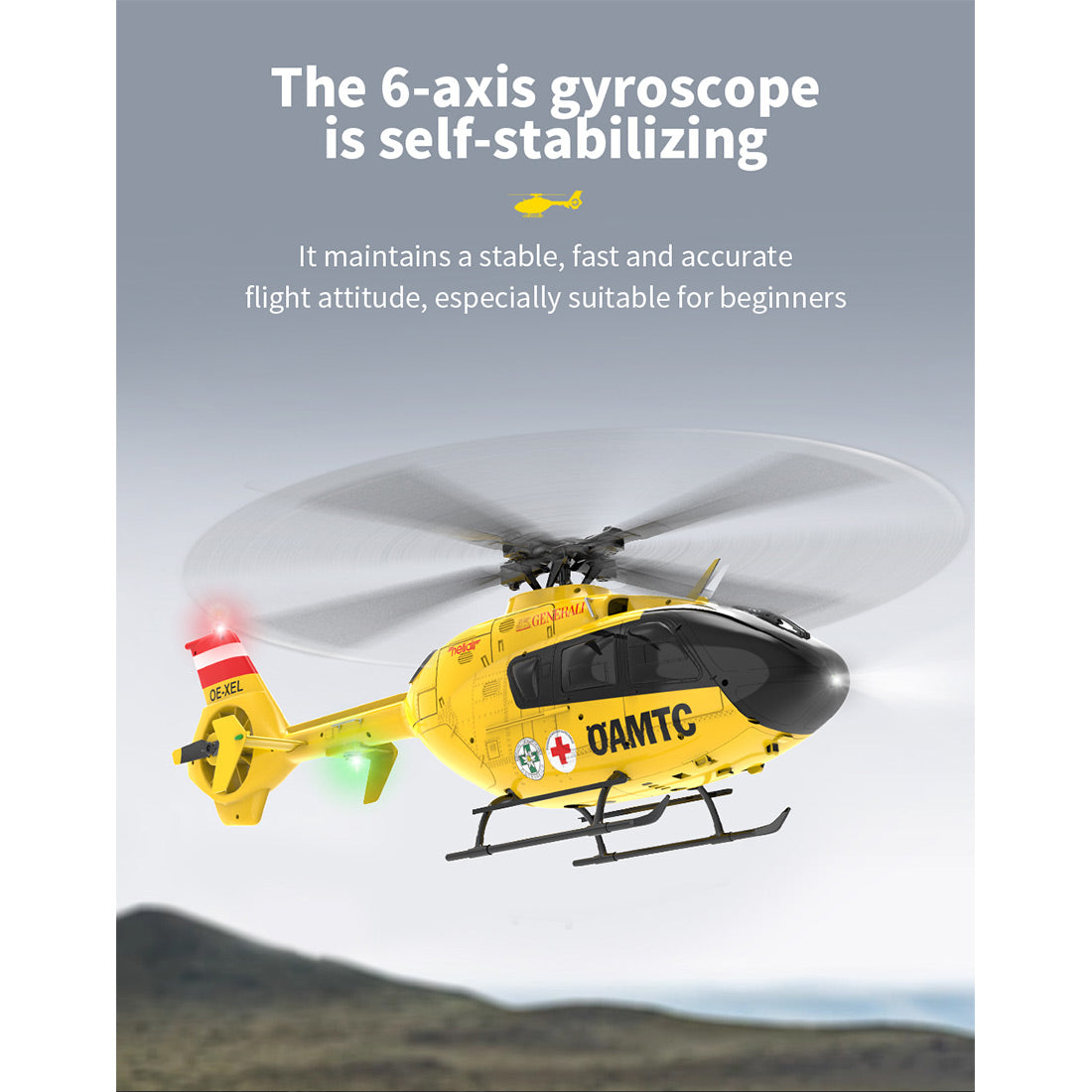 YU XIANG F06 1/36 Scale EC-135 6CH Direct Drive Brushless RC Helicopter RTF Optical Flow
