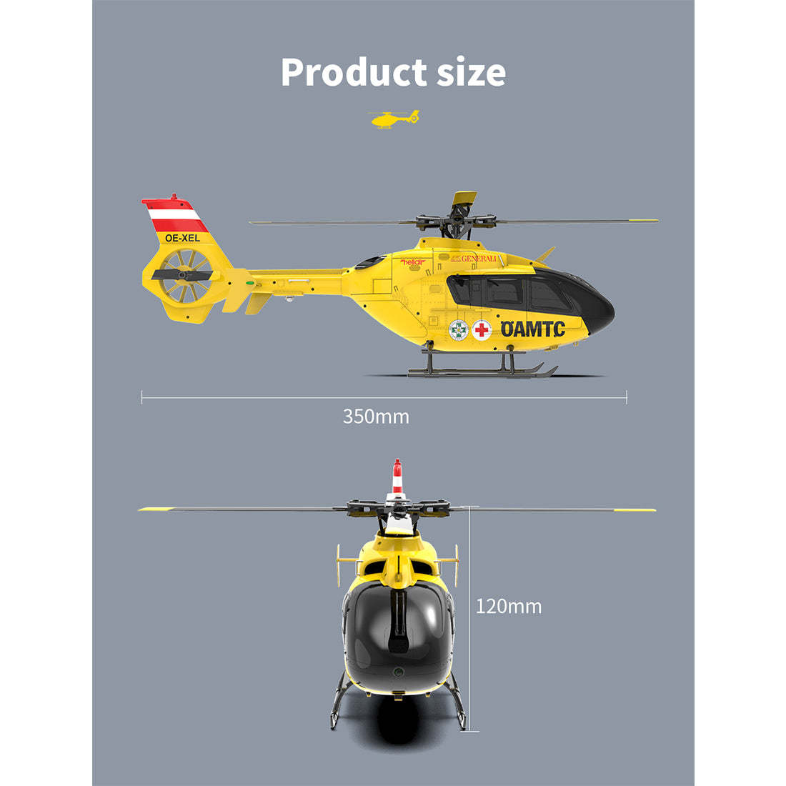 YU XIANG F06 1/36 Scale EC-135 6CH Direct Drive Brushless RC Helicopter RTF Optical Flow
