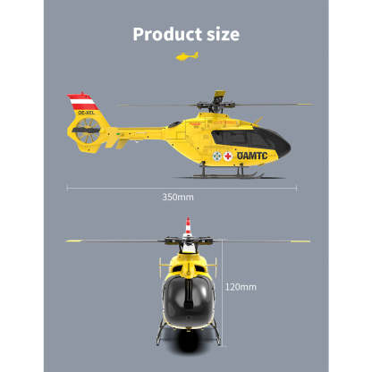 YU XIANG F06 1/36 Scale EC-135 6CH Direct Drive Brushless RC Helicopter RTF Optical Flow
