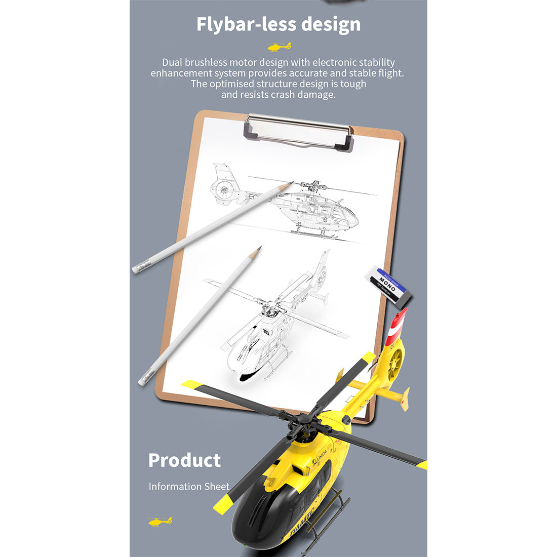YU XIANG F06 1/36 Scale EC-135 6CH Direct Drive Brushless RC Helicopter RTF Optical Flow