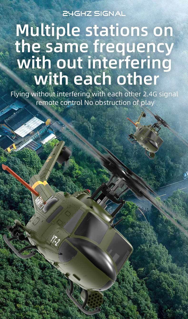 YU XIANG F07 UH-1 Huey 1/34 Scale 6CH Direct Drive Brushless RC Helicopter RTF Optical Flow