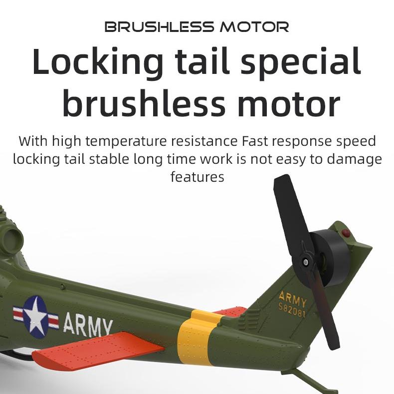 YU XIANG F07 UH-1 Huey 1/34 Scale 6CH Direct Drive Brushless RC Helicopter RTF Optical Flow