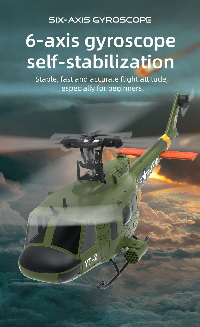 YU XIANG F07 UH-1 Huey 1/34 Scale 6CH Direct Drive Brushless RC Helicopter RTF Optical Flow