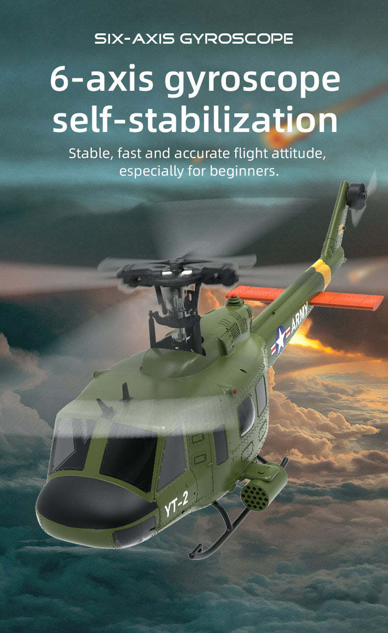 YU XIANG F07 UH-1 Huey 1/34 Scale 6CH Direct Drive Brushless RC Helicopter RTF Optical Flow