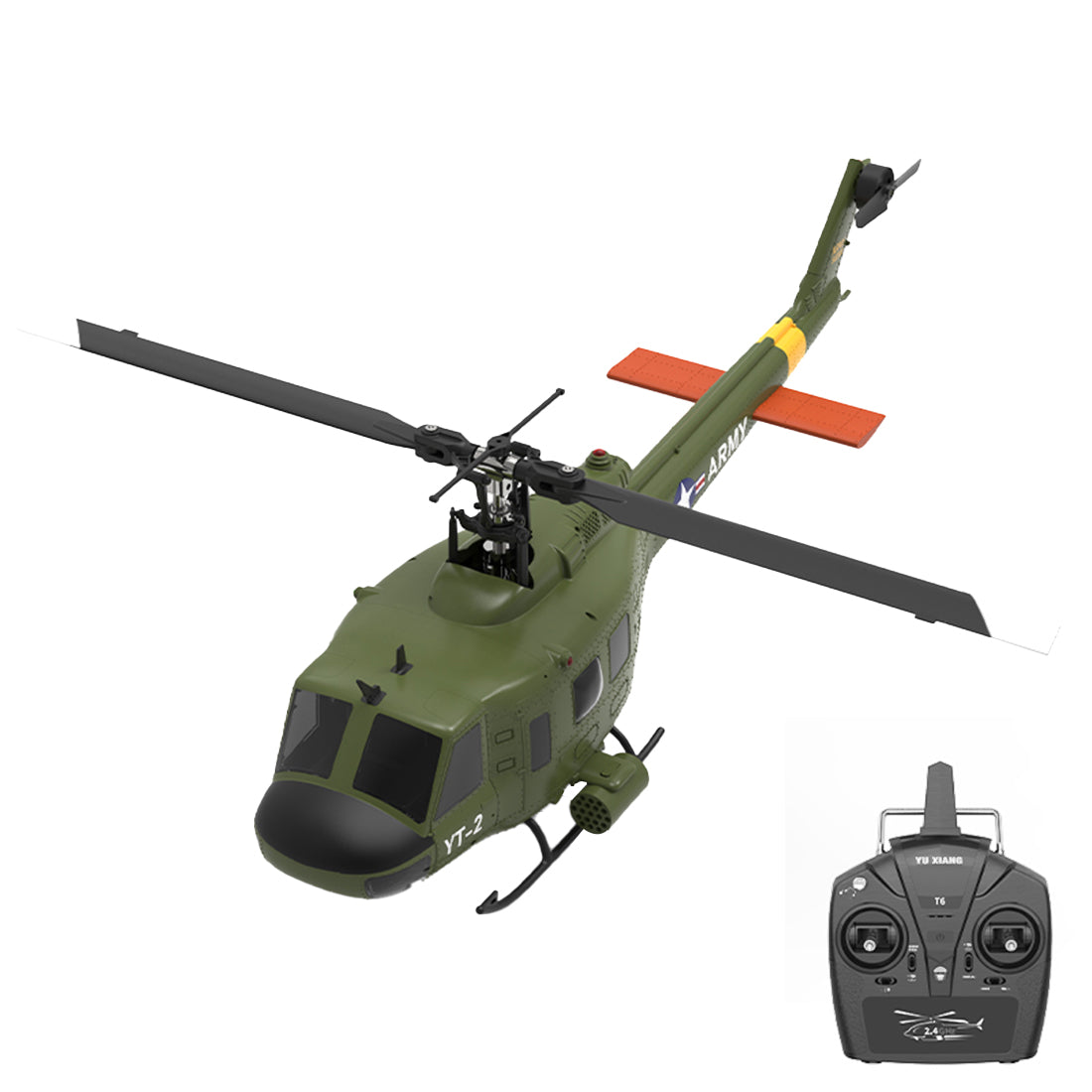 YU XIANG F07 UH-1 Huey 1/34 Scale 6CH Direct Drive Brushless RC Helicopter RTF Optical Flow