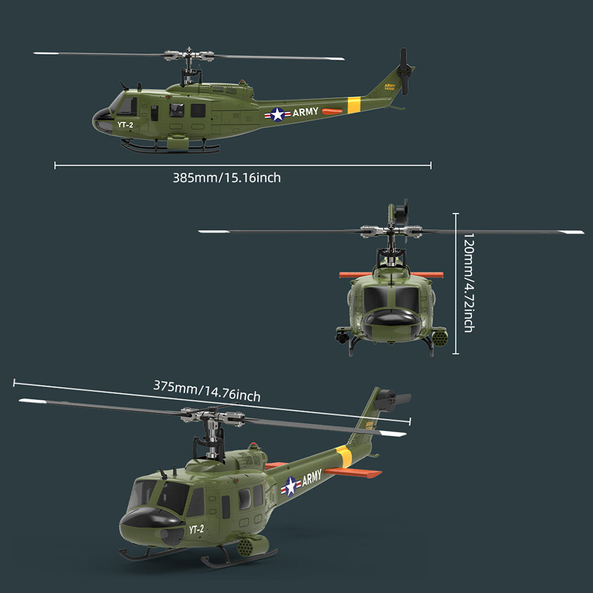 YU XIANG F07-V UH-1 Huey 1/34 Scale 6CH Direct Drive Brushless RC Helicopter RTF 3D Stunt-helloworld7