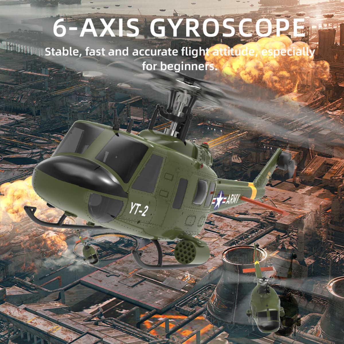YU XIANG F07-V UH-1 Huey 1/34 Scale 6CH Direct Drive Brushless RC Helicopter RTF 3D Stunt-helloworld7