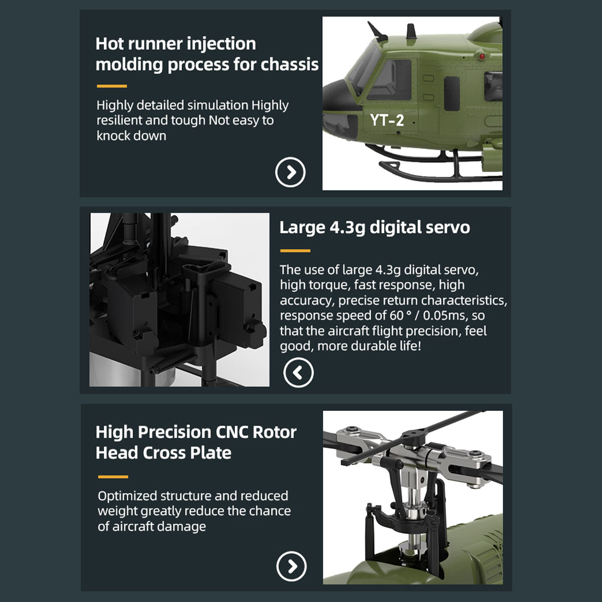 YU XIANG F07-V UH-1 Huey 1/34 Scale 6CH Direct Drive Brushless RC Helicopter RTF 3D Stunt-helloworld7