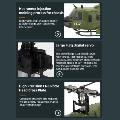 YU XIANG F07-V UH-1 Huey 1/34 Scale 6CH Direct Drive Brushless RC Helicopter RTF 3D Stunt-helloworld7