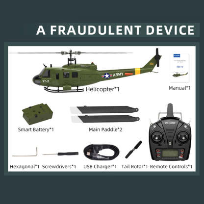 YU XIANG F07-V UH-1 Huey 1/34 Scale 6CH Direct Drive Brushless RC Helicopter RTF 3D Stunt-helloworld7
