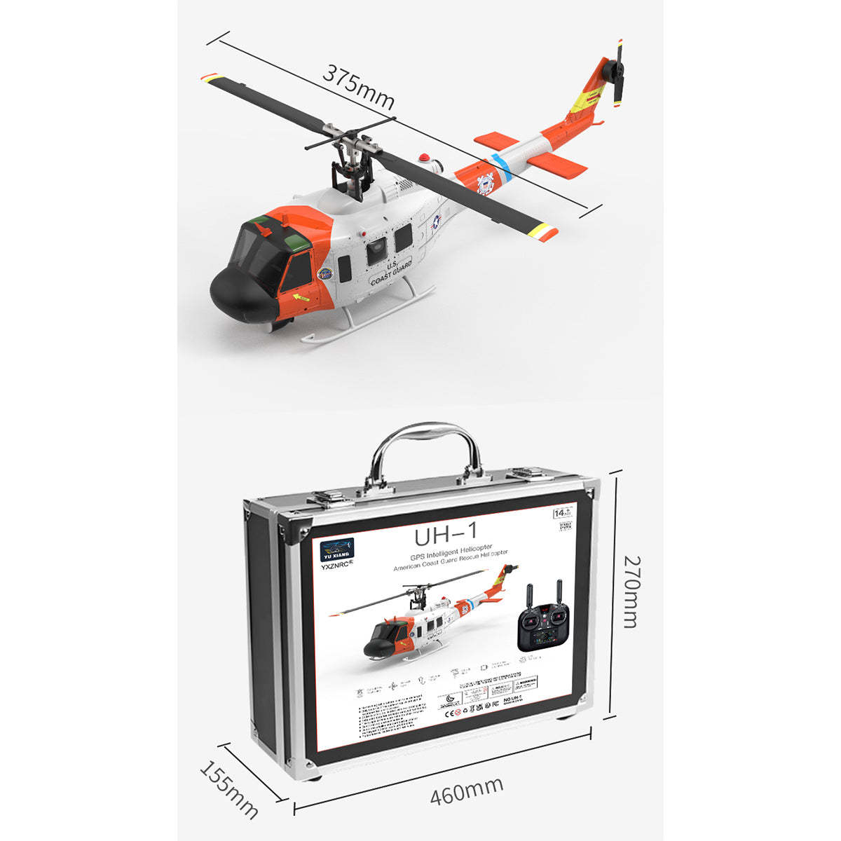 YU XIANG F07S UH-1 Huey 1/34 Scale GPS RC Helicopter RTF Dual Brushless Direct Drive-helloworld7