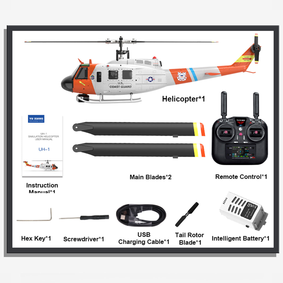 YU XIANG F07S UH-1 Huey 1/34 Scale GPS RC Helicopter RTF Dual Brushless Direct Drive-helloworld7