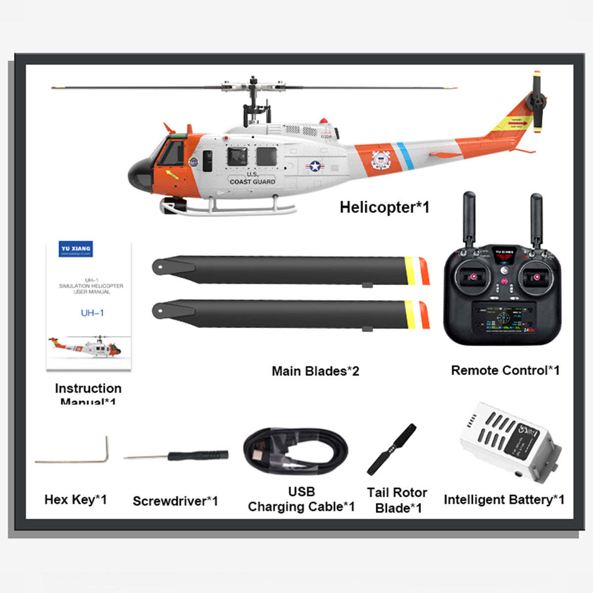 YU XIANG F07S UH-1 Huey 1/34 Scale GPS RC Helicopter RTF Dual Brushless Direct Drive-helloworld7
