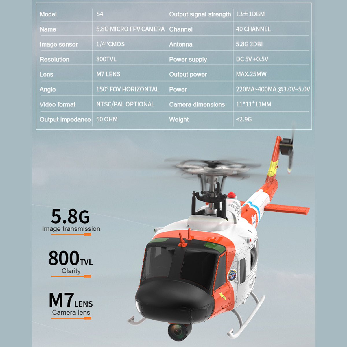 YU XIANG F07S UH-1 Huey 1/34 Scale GPS RC Helicopter RTF Dual Brushless Direct Drive-helloworld7