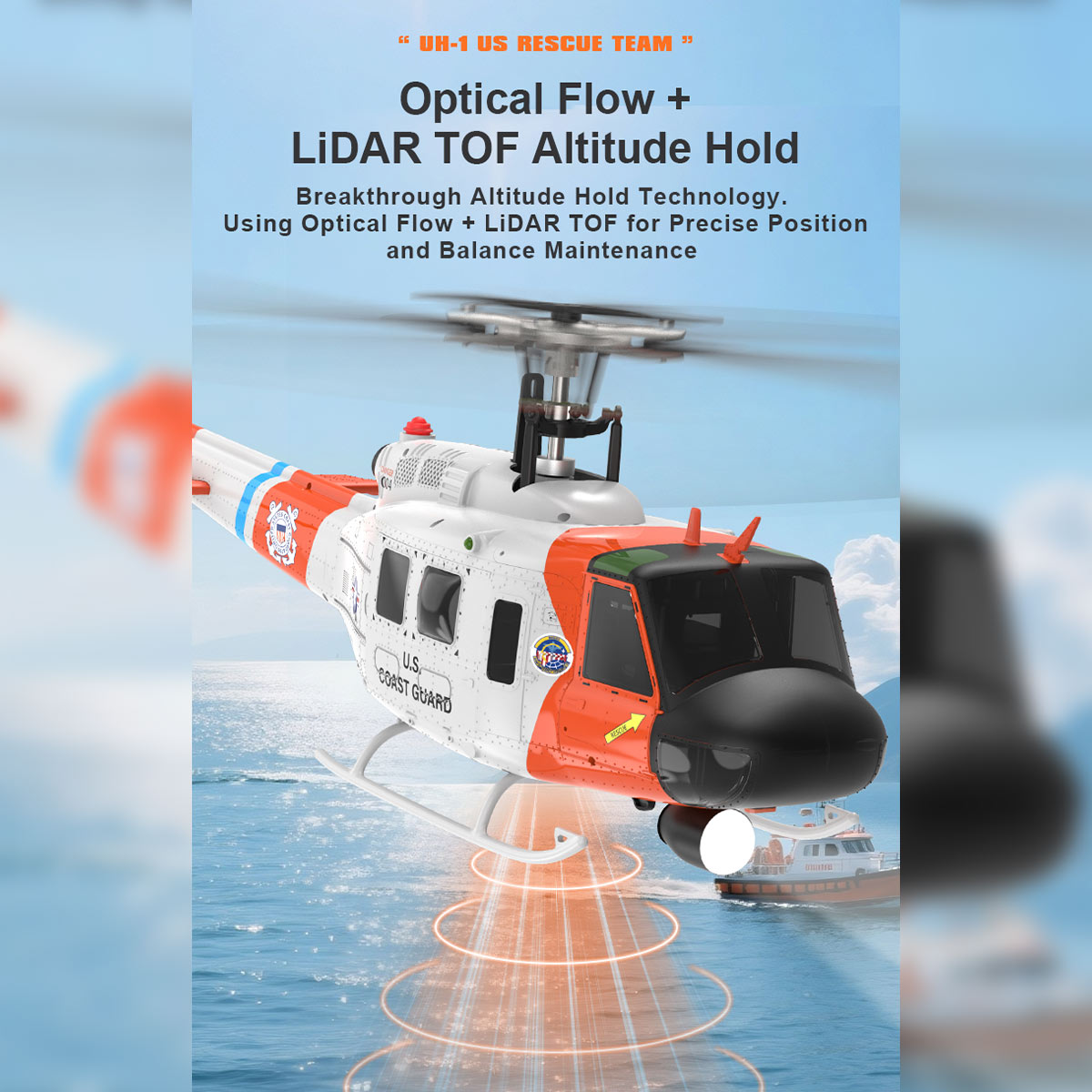 YU XIANG F07S UH-1 Huey 1/34 Scale GPS RC Helicopter RTF Dual Brushless Direct Drive-helloworld7