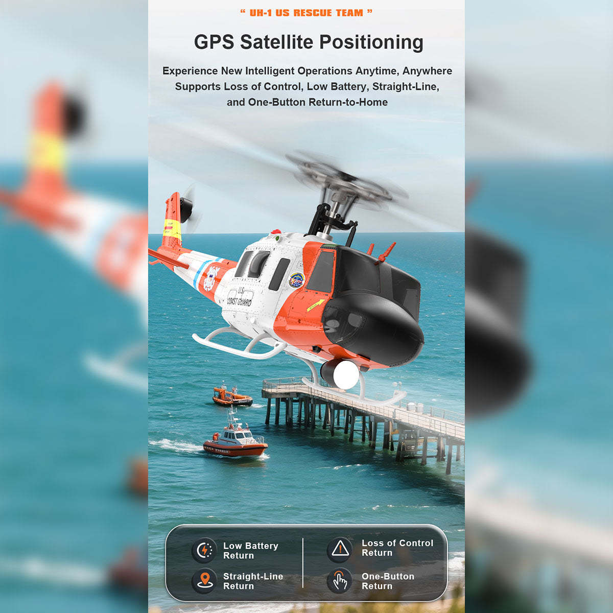 YU XIANG F07S UH-1 Huey 1/34 Scale GPS RC Helicopter RTF Dual Brushless Direct Drive-helloworld7