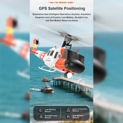 YU XIANG F07S UH-1 Huey 1/34 Scale GPS RC Helicopter RTF Dual Brushless Direct Drive-helloworld7