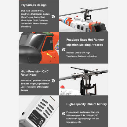 YU XIANG F07S UH-1 Huey 1/34 Scale GPS RC Helicopter RTF Dual Brushless Direct Drive-helloworld7