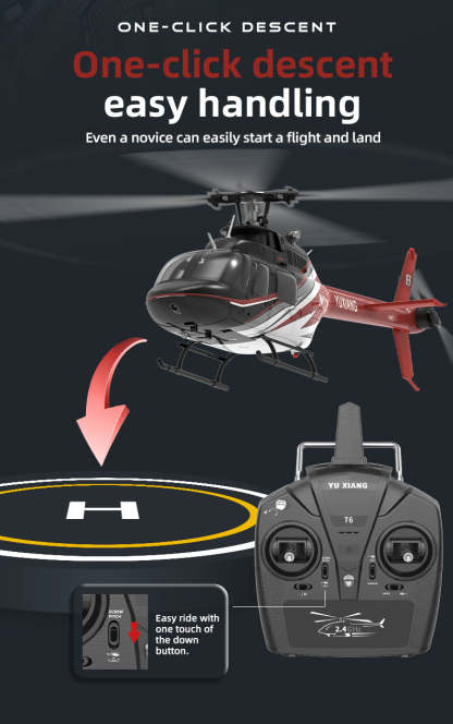 YU XIANG F08 Bell 206 1/27 Scale 6CH Direct Drive Brushless RC Helicopter RTF Optical Flow One-Key Inverted-helloworld7