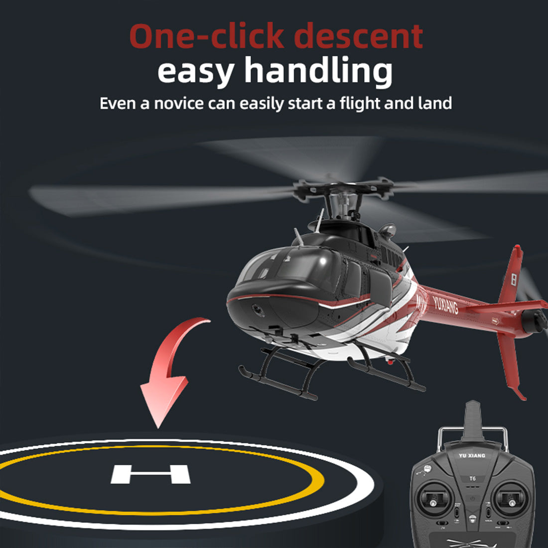 YU XIANG F08 Bell 206 1/27 Scale 6CH Direct Drive Brushless RC Helicopter RTF Optical Flow One-Key Inverted-helloworld7