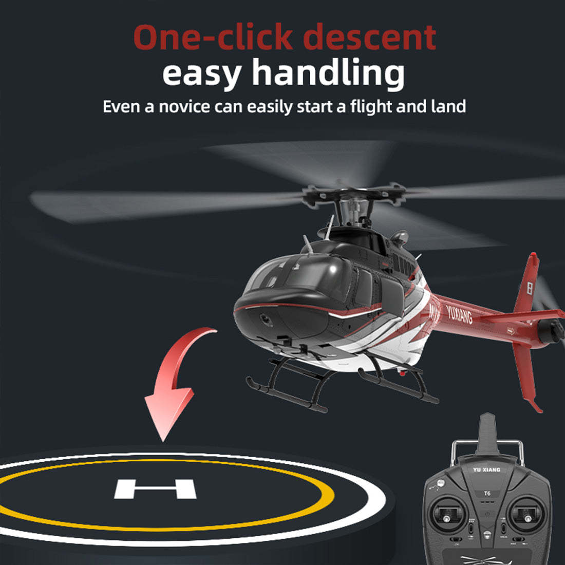 YU XIANG F08 Bell 206 1/27 Scale 6CH Direct Drive Brushless RC Helicopter RTF Optical Flow One-Key Inverted-helloworld7