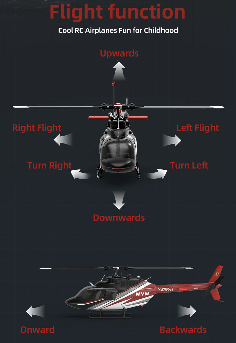 YU XIANG F08 Bell 206 1/27 Scale 6CH Direct Drive Brushless RC Helicopter RTF Optical Flow One-Key Inverted-helloworld7