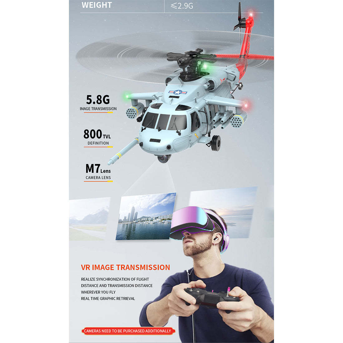 YU XIANG F09-H 1/47 Scale SH-60 Seahawk 8CH GPS RC Helicopter with 5.8G FPV