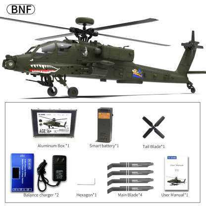 YU XIANG F11 AH-64 Apache 1/32 Scale 6CH GPS Brushless Direct-Drive RC Helicopter RTF with One-Key Inverted Flight-helloworld7