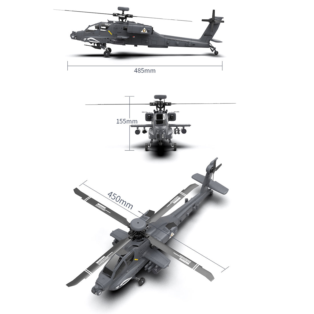 YU XIANG F11-S AH-64 Apache 1/32 Scale 6CH GPS RC Helicopter RTF Smart Version-helloworld7