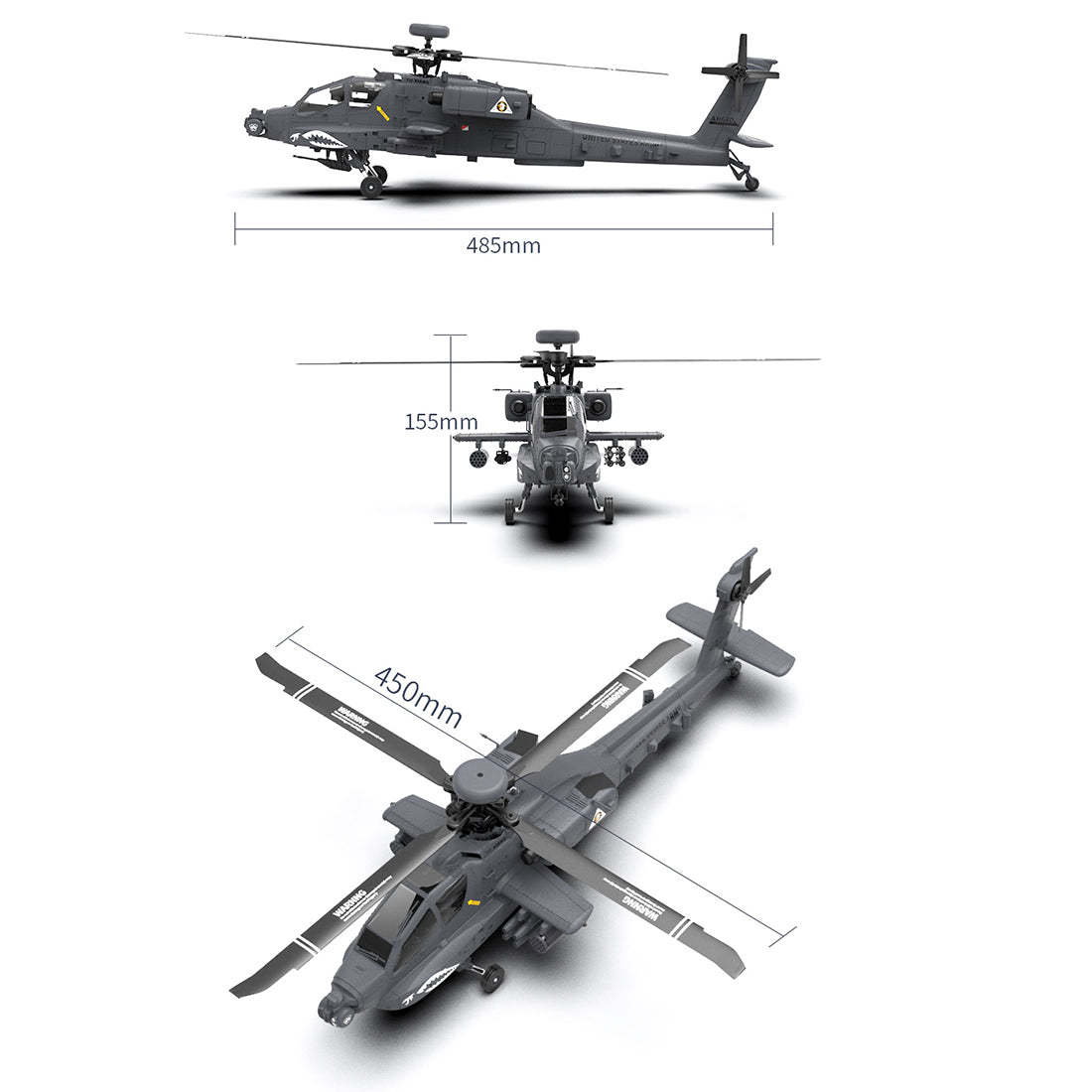 YU XIANG F11-S AH-64 Apache 1/32 Scale 6CH GPS RC Helicopter RTF Smart Version-helloworld7