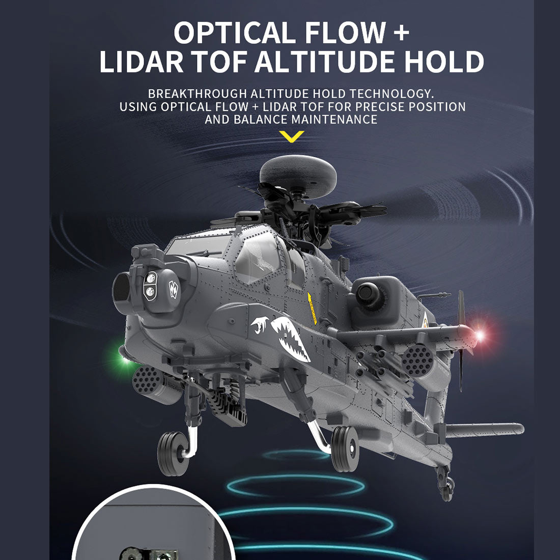 YU XIANG F11-S AH-64 Apache 1/32 Scale 6CH GPS RC Helicopter RTF Smart Version-helloworld7