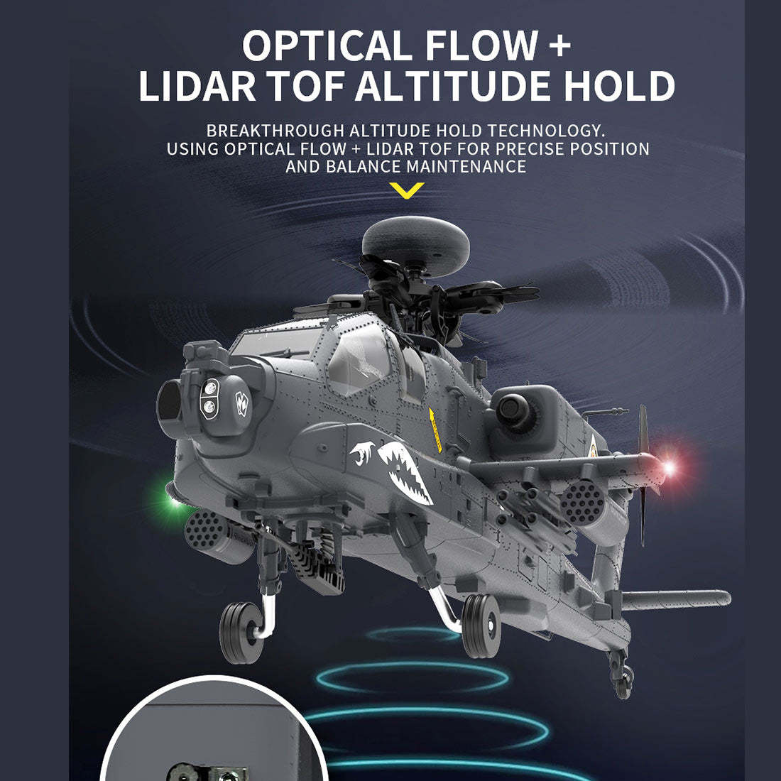 YU XIANG F11-S AH-64 Apache 1/32 Scale 6CH GPS RC Helicopter RTF Smart Version-helloworld7