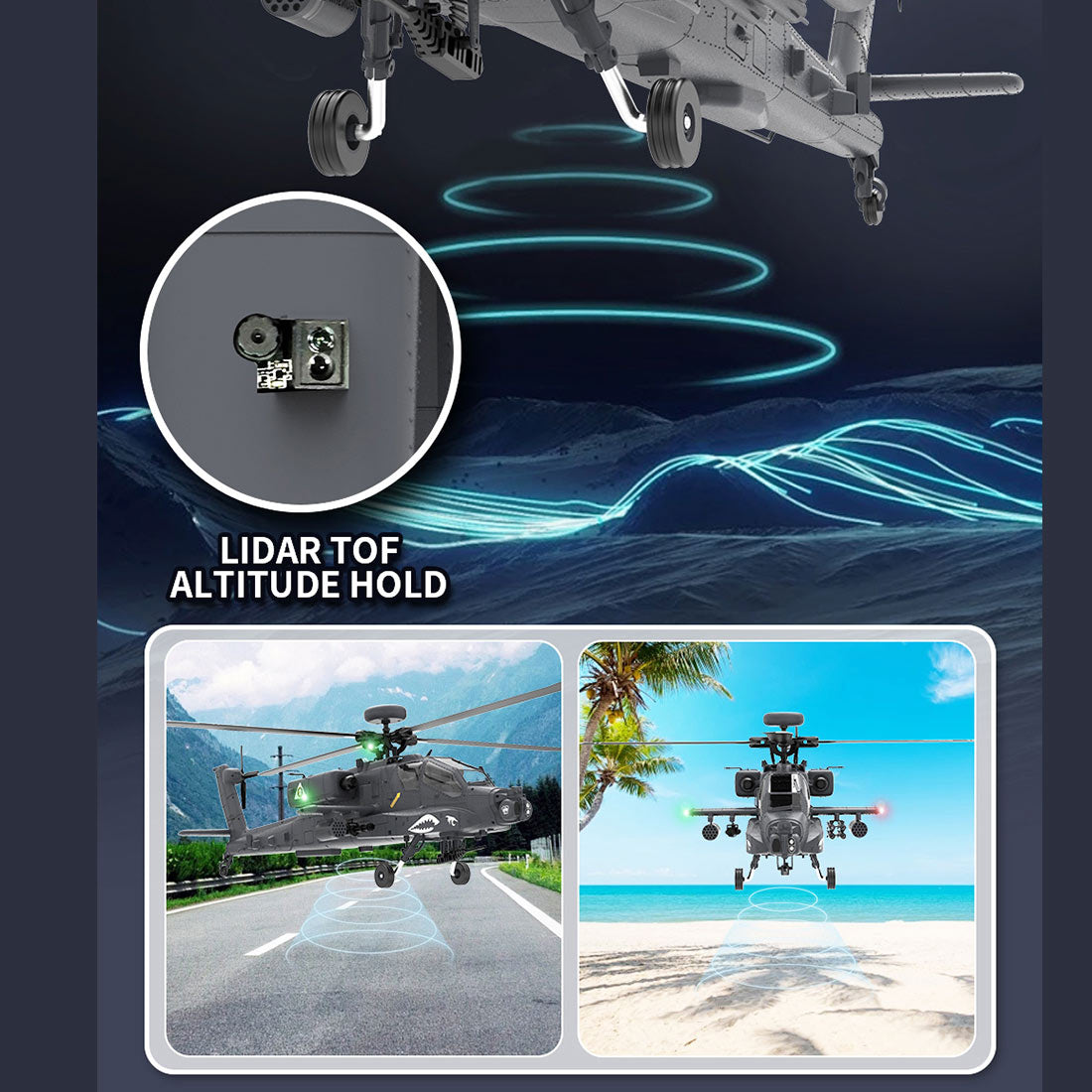 YU XIANG F11-S AH-64 Apache 1/32 Scale 6CH GPS RC Helicopter RTF Smart Version-helloworld7