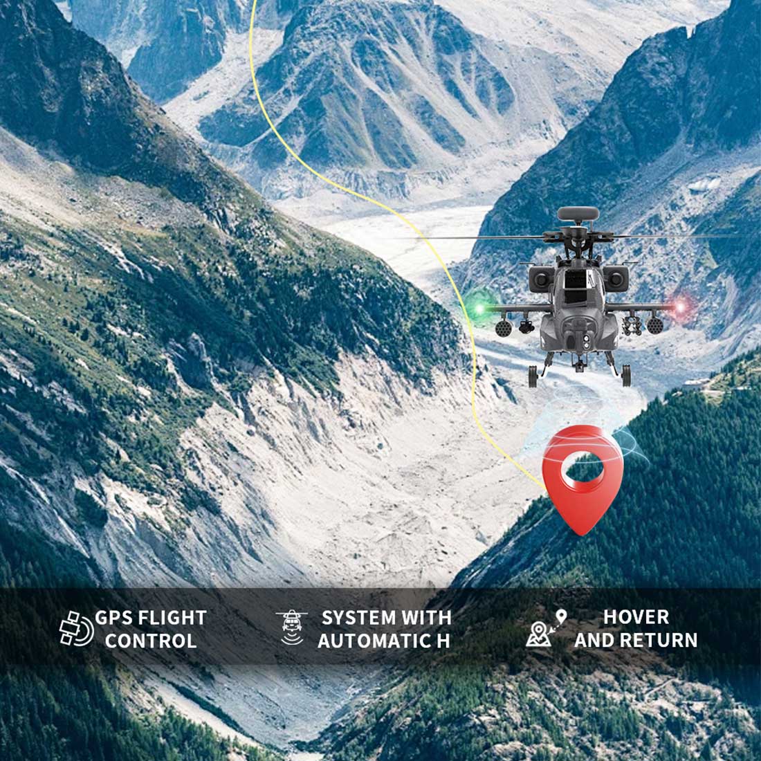 YU XIANG F11-S AH-64 Apache 1/32 Scale 6CH GPS RC Helicopter RTF Smart Version-helloworld7