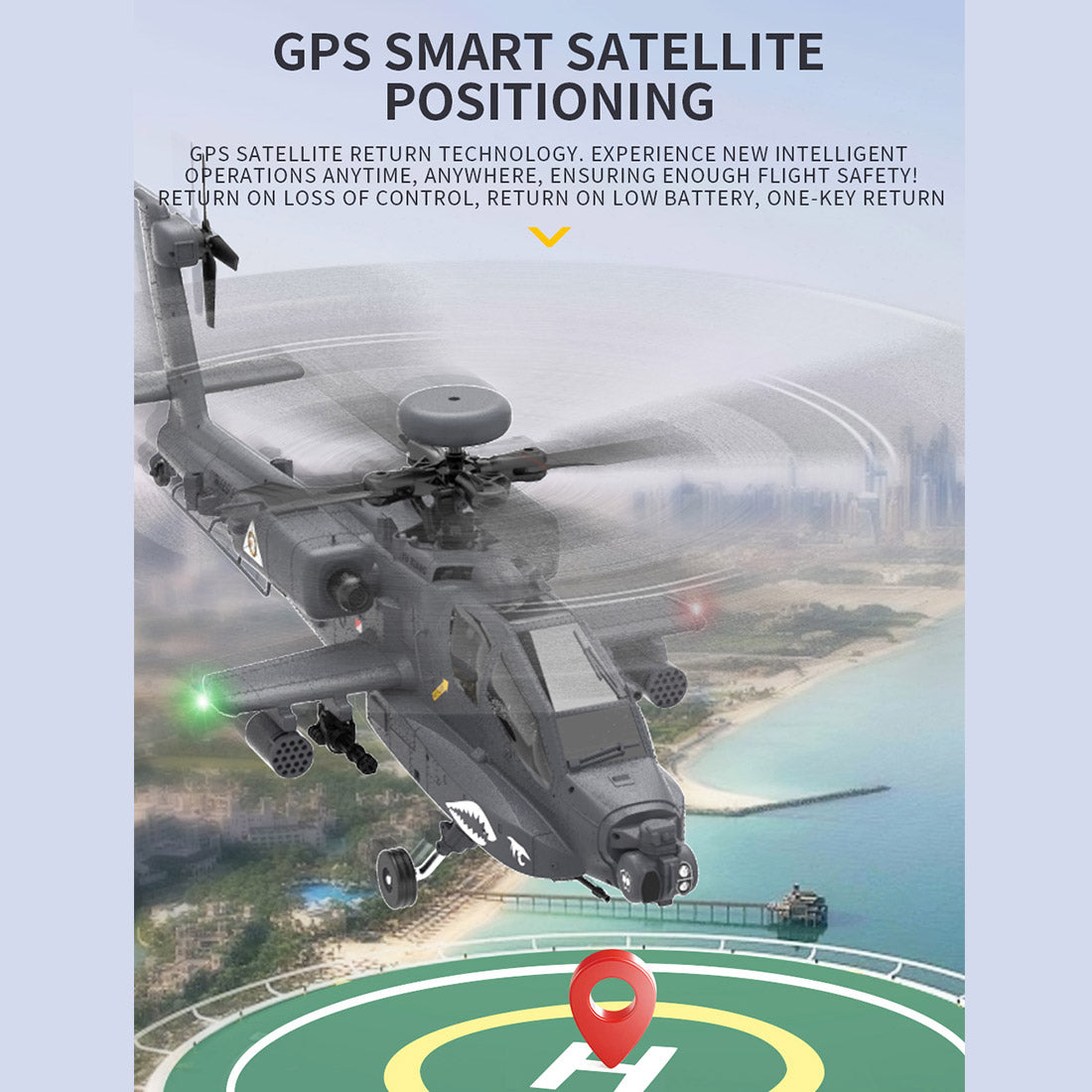 YU XIANG F11-S AH-64 Apache 1/32 Scale 6CH GPS RC Helicopter RTF Smart Version-helloworld7