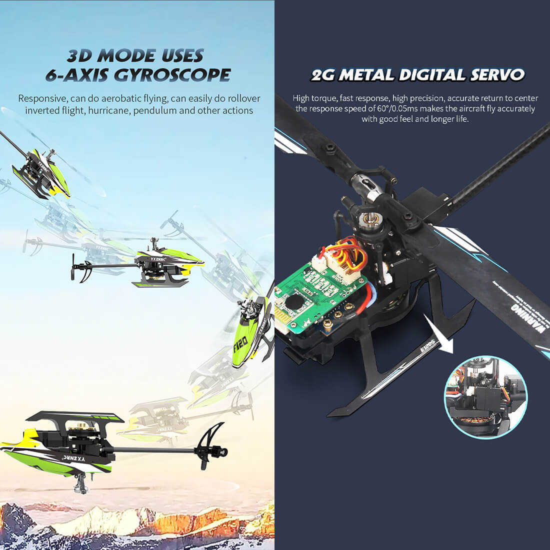 YU XIANG F120 6CH Direct Drive Brushless RC Helicopter RTF 3D/6G Stunt-helloworld7