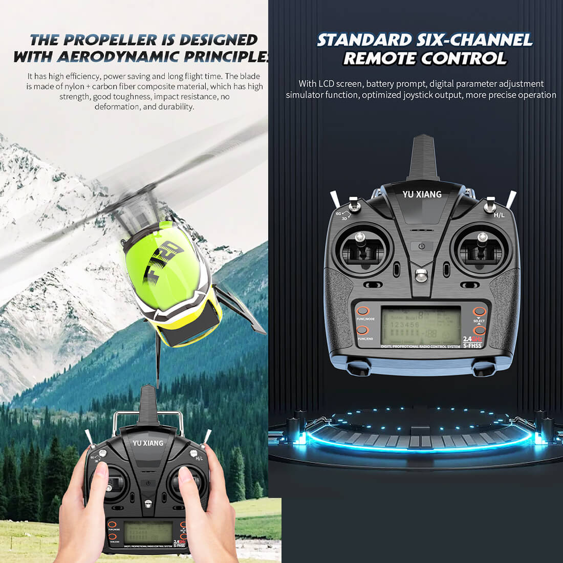 YU XIANG F120 6CH Direct Drive Brushless RC Helicopter RTF 3D/6G Stunt-helloworld7