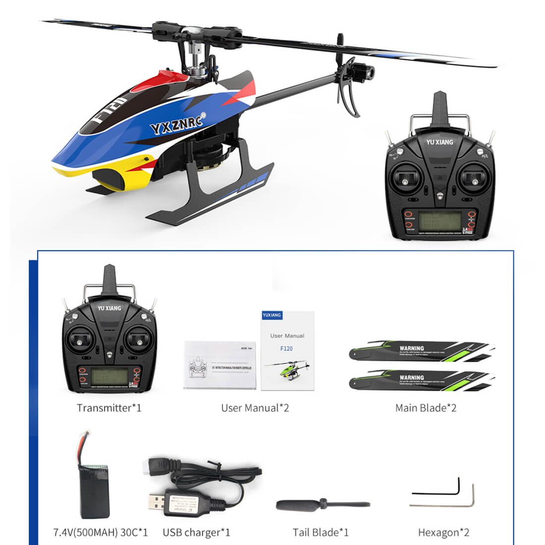 YU XIANG F120 6CH Direct Drive Brushless RC Helicopter RTF 3D/6G Stunt-helloworld7