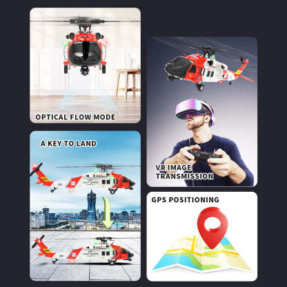YXZNRC F09-S 1/47 Scale UH60 Black Hawk RC Helicopter RTF with Brushless Motor-helloworld7