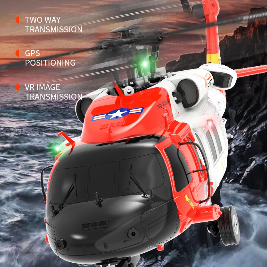 YXZNRC F09-S 1/47 Scale UH60 Black Hawk RC Helicopter RTF with Brushless Motor-helloworld7