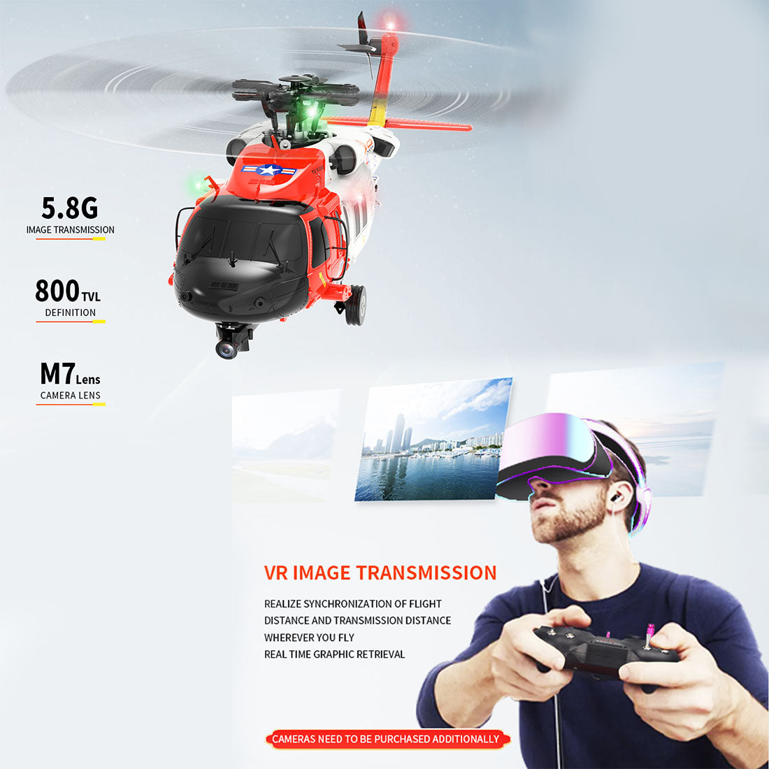 YXZNRC F09-S 1/47 Scale UH60 Black Hawk RC Helicopter RTF with Brushless Motor-helloworld7