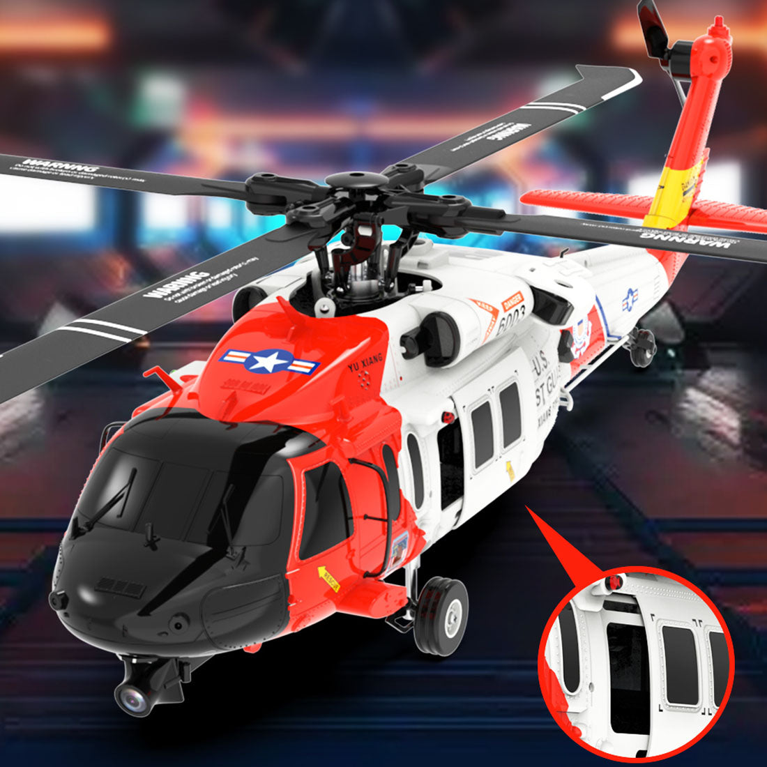YXZNRC F09-S 1/47 Scale UH60 Black Hawk RC Helicopter RTF with Brushless Motor-helloworld7