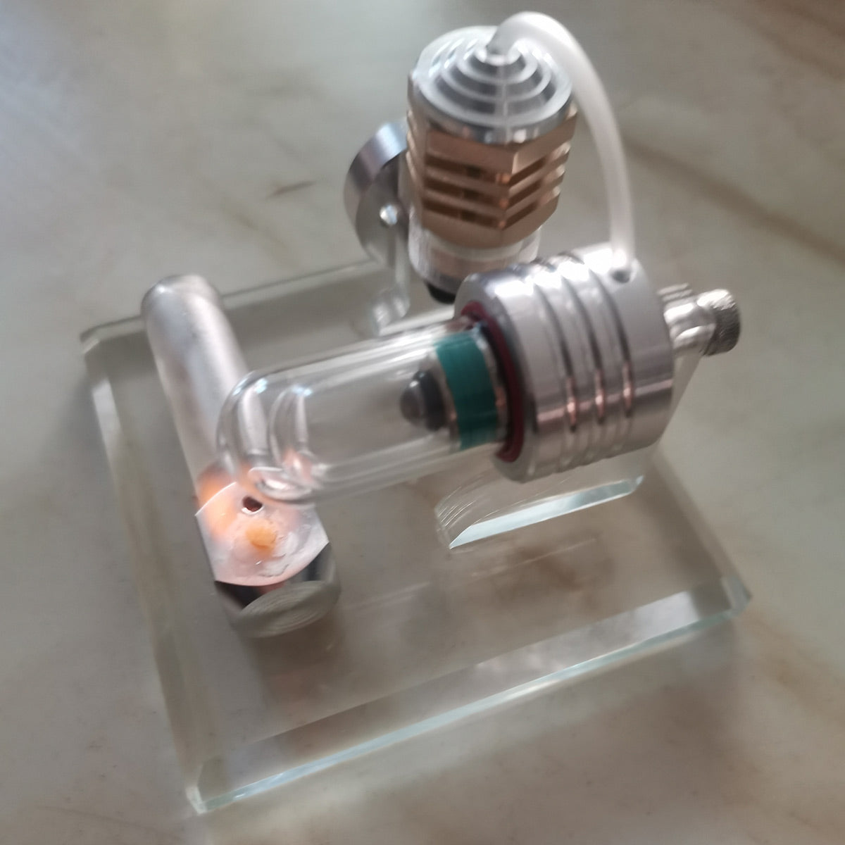 Adjustable Speed Stirling Engine Model Vertical Flywheel Physics Science Experiment Toy