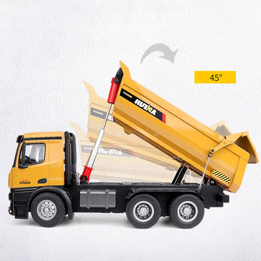 1/14 Scale RC Dump Truck Heavy Duty 10CH Alloy Metal Construction Vehicle with Lights and Sound