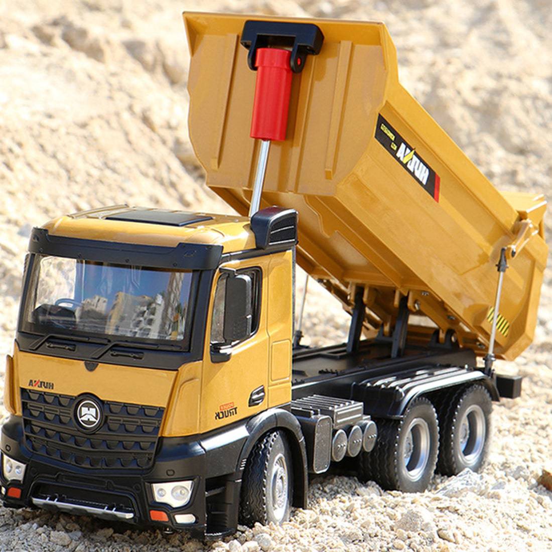 1/14 Scale RC Dump Truck Heavy Duty 10CH Alloy Metal Construction Vehicle with Lights and Sound