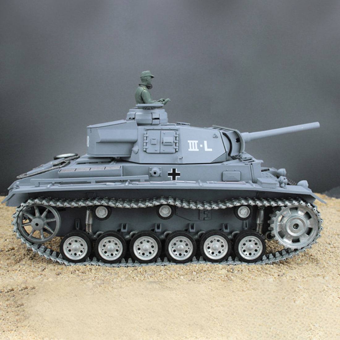 1/16 Scale German Panzer III L RC Tank Metal Ultimate Edition Smoke Sound Recoil
