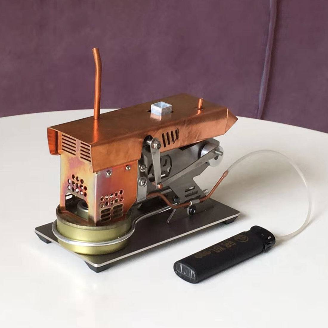 HelloWorld7-Stirling Engine Kit Alcohol Powered Tractor Headstock Shape Engine Model