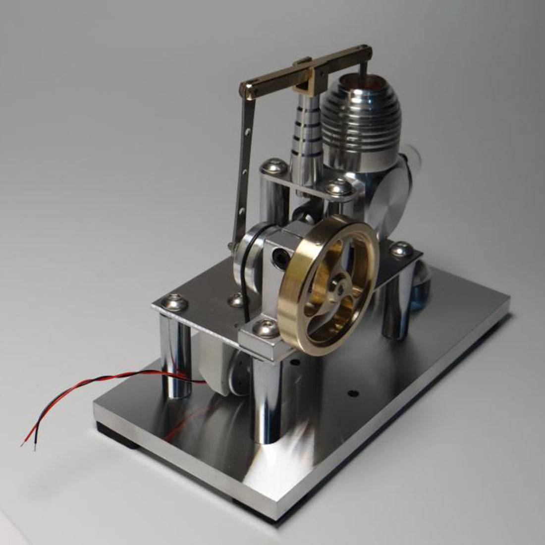 HelloWorld7-Stirling Engine Model Balance Type Stirling High Performance Generator with Lamp Beads