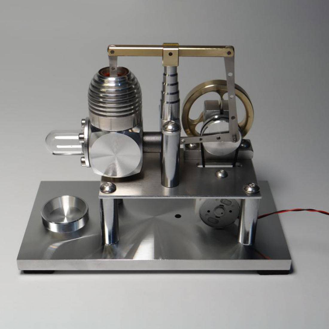 HelloWorld7-Stirling Engine Model Balance Type Stirling High Performance Generator with Lamp Beads